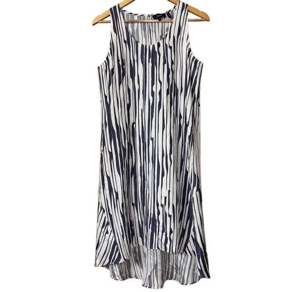 Theory Adlerdale B Dress Size 4 100% Silk blue white MSRP $365 - Picture 1 of 10